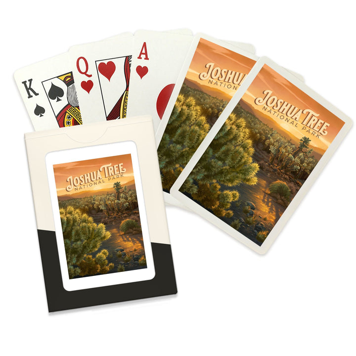Playing Cards, Joshua Tree National Park, California, Oil Painting, 52 Card Deck with Jokers in Box, Unique Art Cards Lantern Press 
