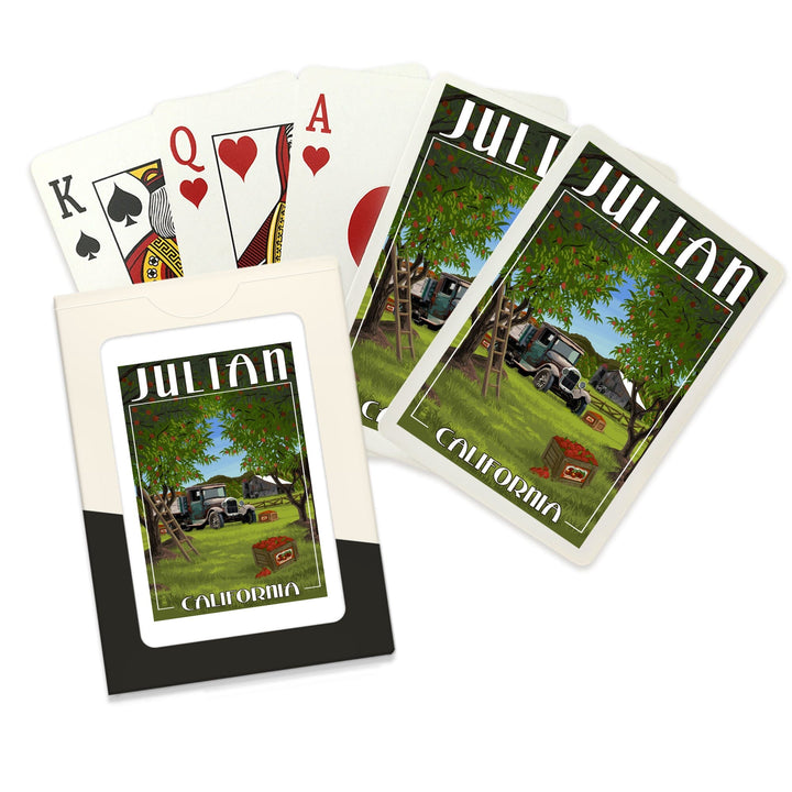Playing Cards, Julian, California, Apple Orchard Harvest, 52 Card Deck with Jokers in Box, Unique Art Cards Lantern Press 