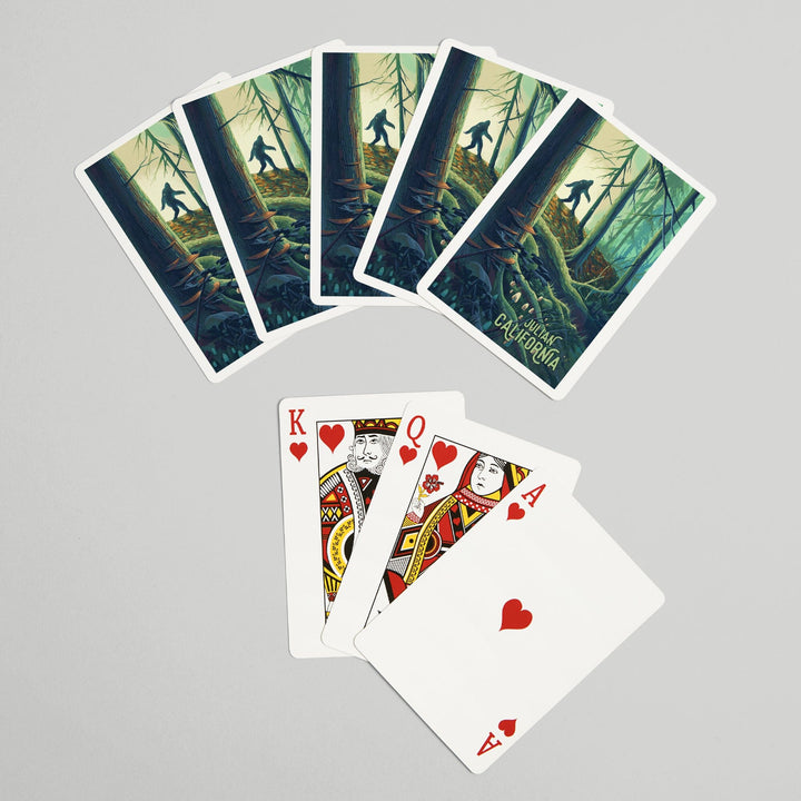 Playing Cards, Julian, California, Wanderer, Bigfoot in Forest, 52 Card Deck with Jokers in Box, Unique Art Cards Lantern Press 