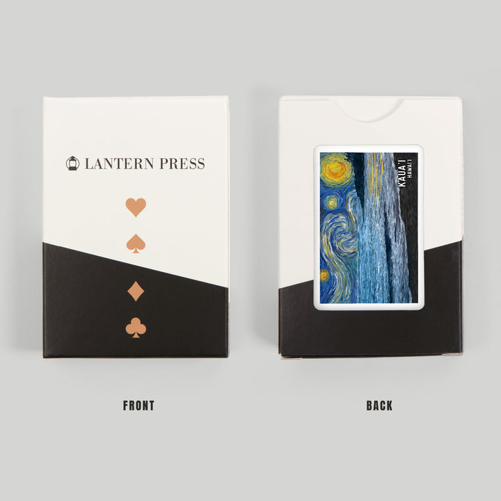 Playing Cards, Kauai, Hawaii, Starry Night, Coastline, 52 Card Deck with Jokers in Box, Unique Art Cards Lantern Press 