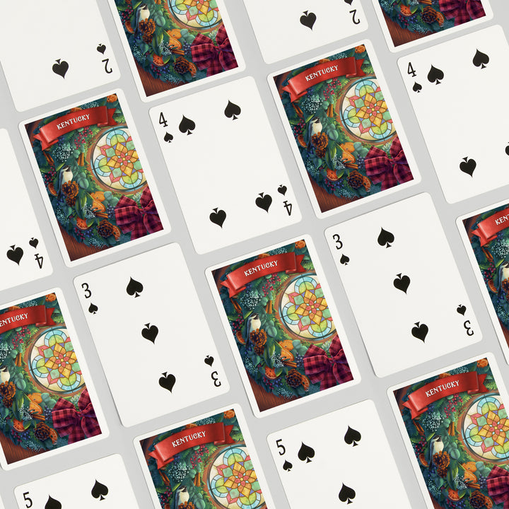 Playing Cards, Kentucky, Front Door with Wreath, 52 Card Deck with Jokers in Box, Unique Art Cards Lantern Press 