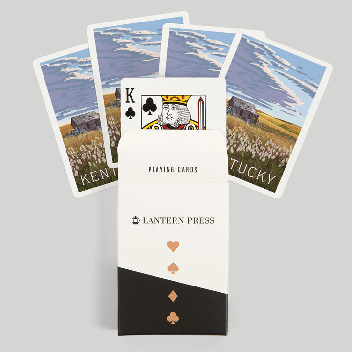 Playing Cards, Kentucky, Painterly, Wheat Field and Shack, 52 Card Deck with Jokers in Box, Unique Art Cards Lantern Press 