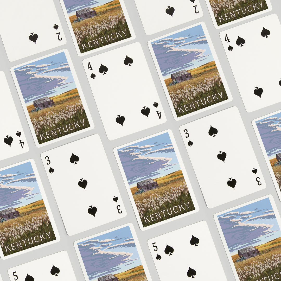 Playing Cards, Kentucky, Painterly, Wheat Field and Shack, 52 Card Deck with Jokers in Box, Unique Art Cards Lantern Press 