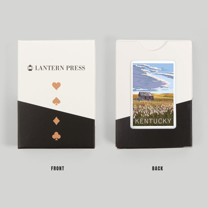 Playing Cards, Kentucky, Painterly, Wheat Field and Shack, 52 Card Deck with Jokers in Box, Unique Art Cards Lantern Press 