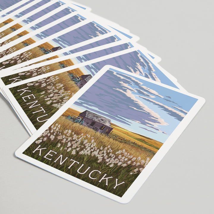Playing Cards, Kentucky, Painterly, Wheat Field and Shack, 52 Card Deck with Jokers in Box, Unique Art Cards Lantern Press 