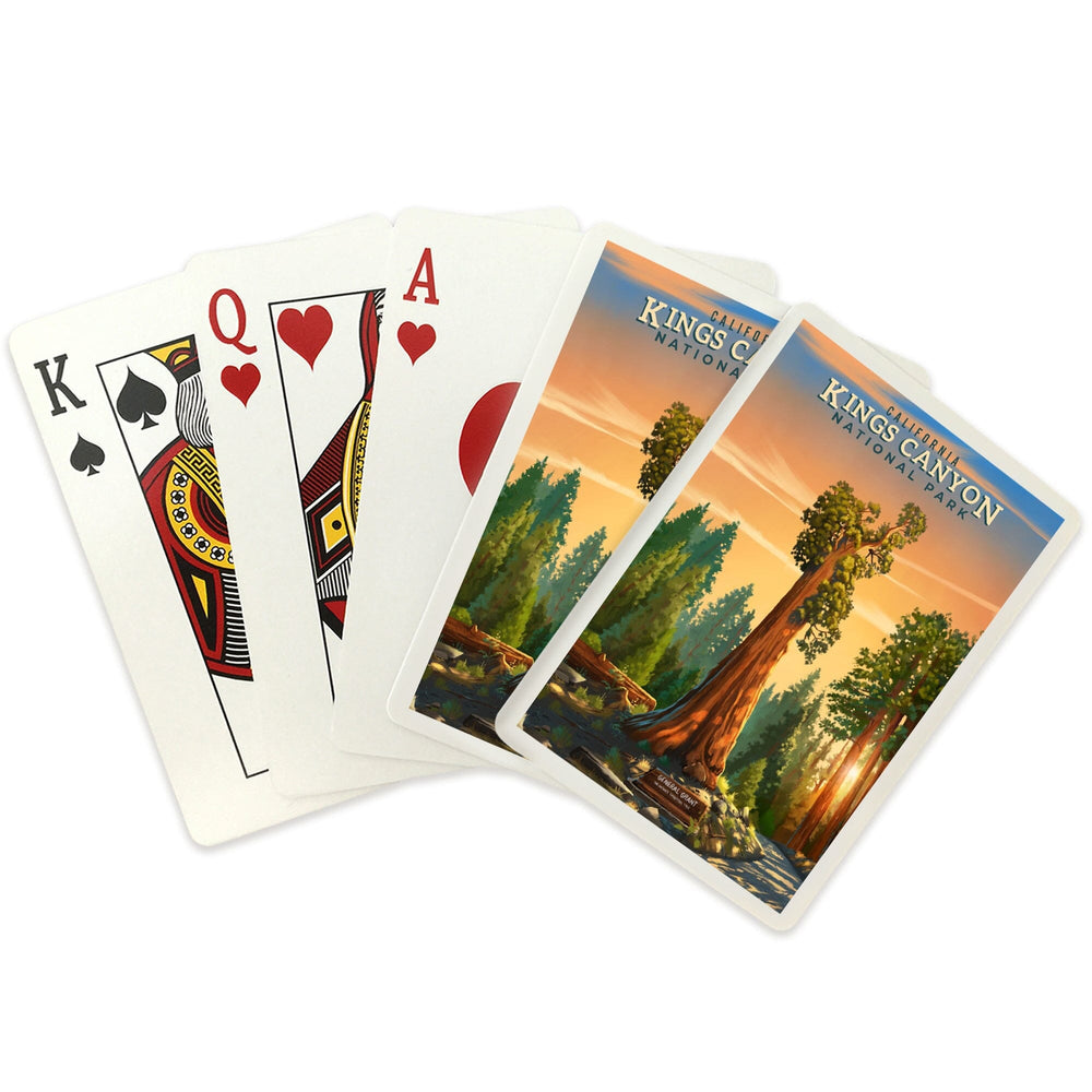 Playing Cards, Kings Canyon National Park, California, General Grant, Oil Painting, 52 Card Deck with Jokers in Box, Unique Art Cards Lantern Press 