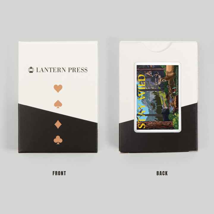 Playing Cards, Lake Arrowhead, California, Stay Wild, National Park WPA Sentiment, 52 Card Deck with Jokers in Box, Unique Art Cards Lantern Press 
