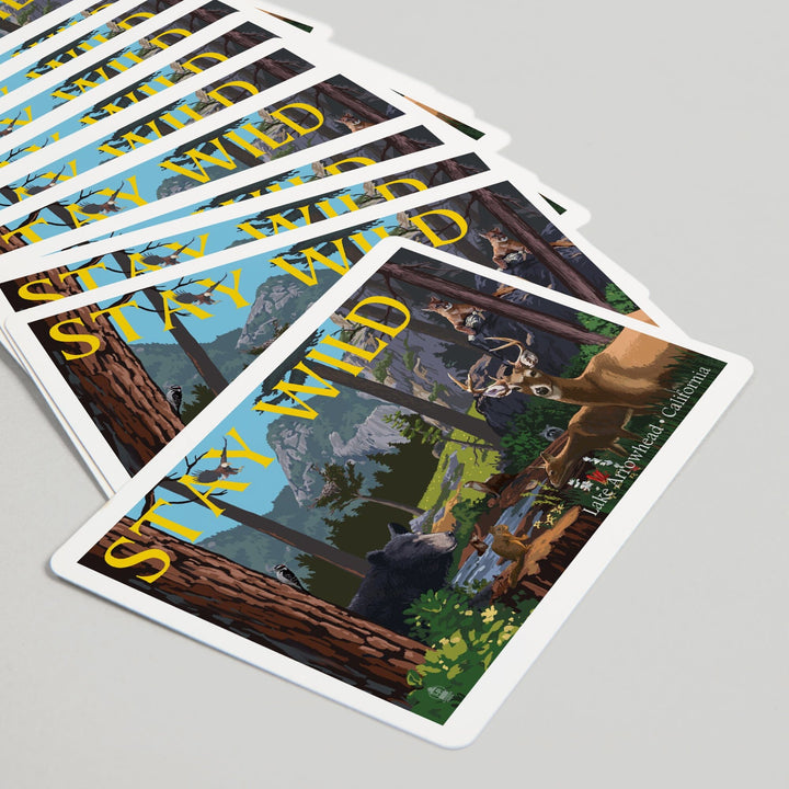 Playing Cards, Lake Arrowhead, California, Stay Wild, National Park WPA Sentiment, 52 Card Deck with Jokers in Box, Unique Art Cards Lantern Press 