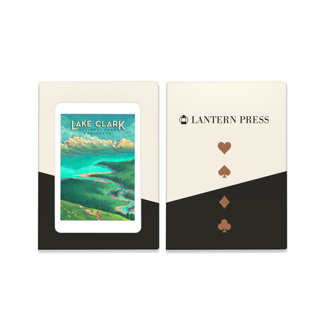 Playing Cards, Lake Clark National Park and Preserve, Alaska, Oil Painting, 52 Card Deck with Jokers in Box, Unique Art Cards Lantern Press 