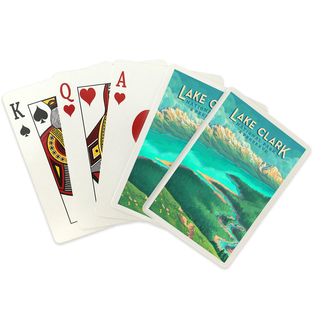 Playing Cards, Lake Clark National Park and Preserve, Alaska, Oil Painting, 52 Card Deck with Jokers in Box, Unique Art Cards Lantern Press 