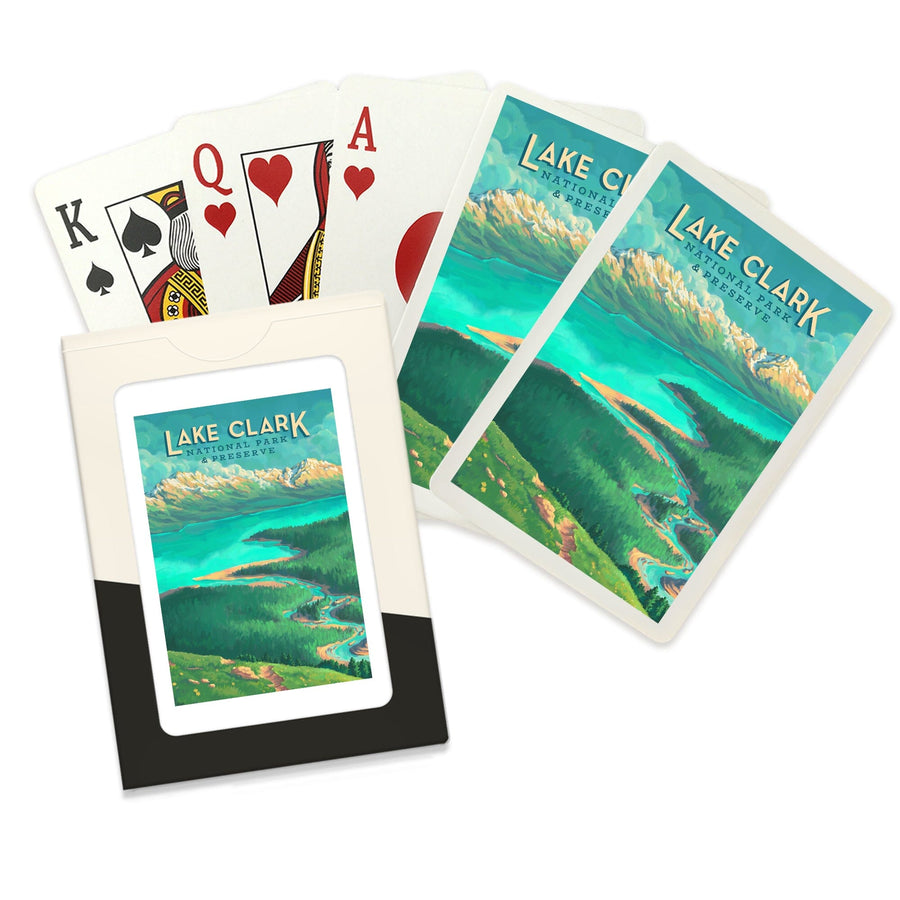 Playing Cards, Lake Clark National Park and Preserve, Alaska, Oil Painting, 52 Card Deck with Jokers in Box, Unique Art Cards Lantern Press 