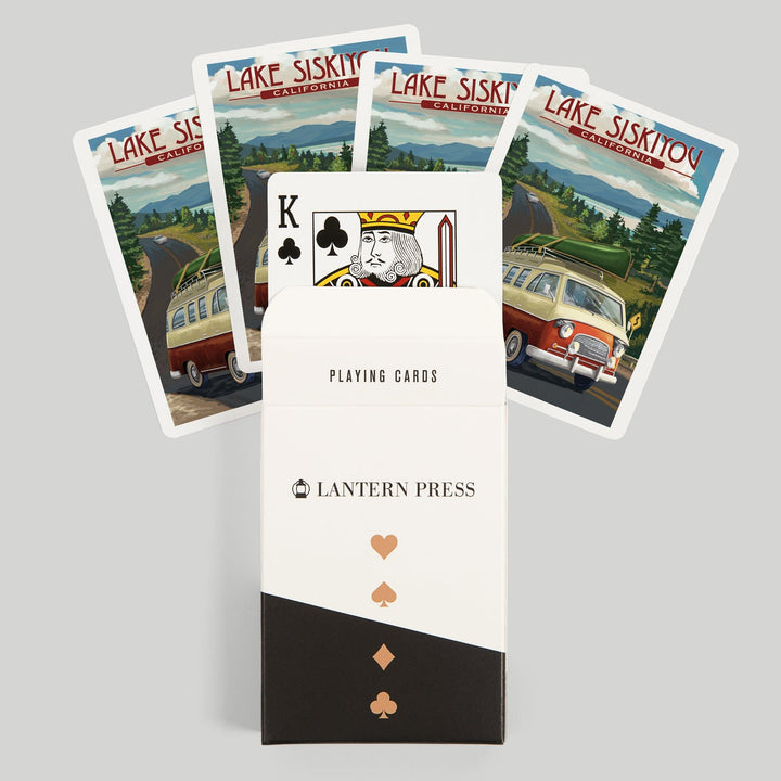 Playing Cards, Lake Siskiyou, California, Camper Van, 52 Card Deck with Jokers in Box, Unique Art Cards Lantern Press 