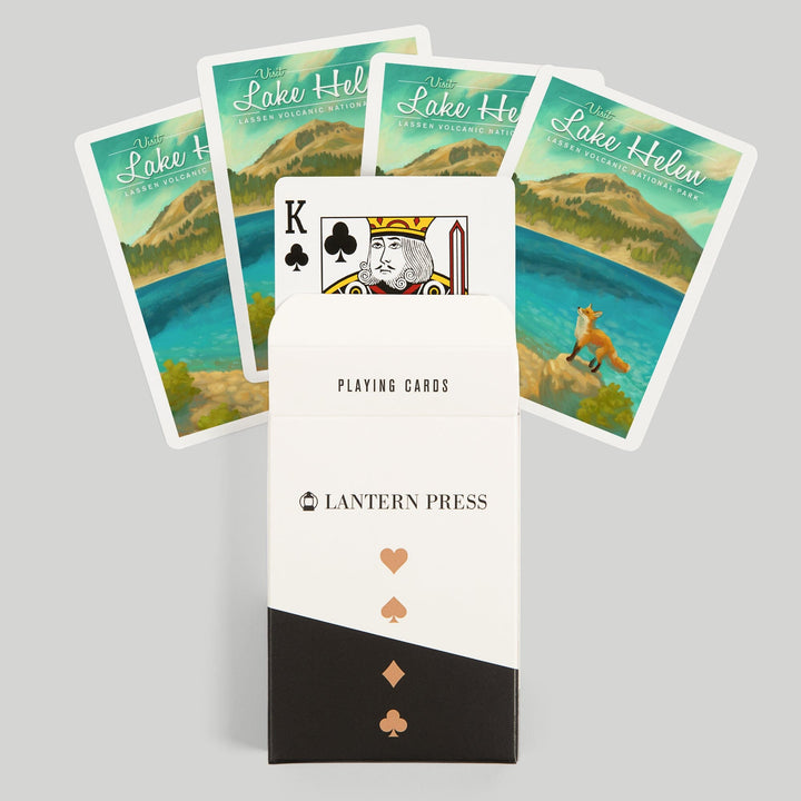 Playing Cards, Lassen Volcanic National Park, California, Lake Helen, Oil Painting, 52 Card Deck with Jokers in Box, Unique Art Cards Lantern Press 