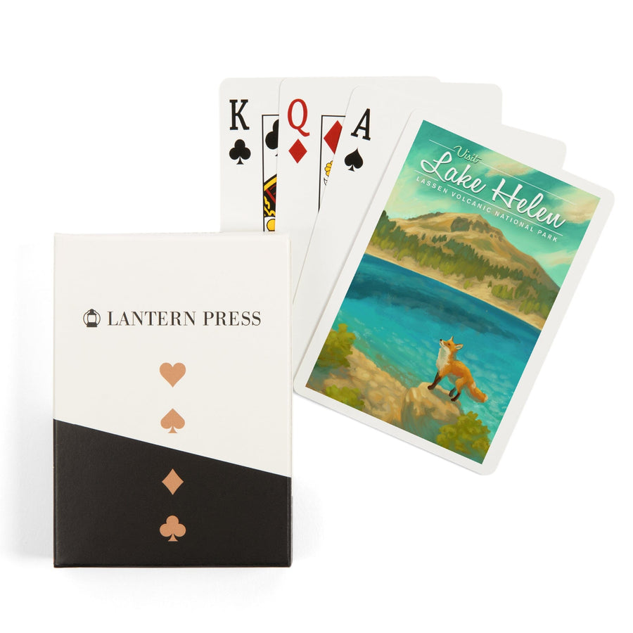 Playing Cards, Lassen Volcanic National Park, California, Lake Helen, Oil Painting, 52 Card Deck with Jokers in Box, Unique Art Cards Lantern Press 
