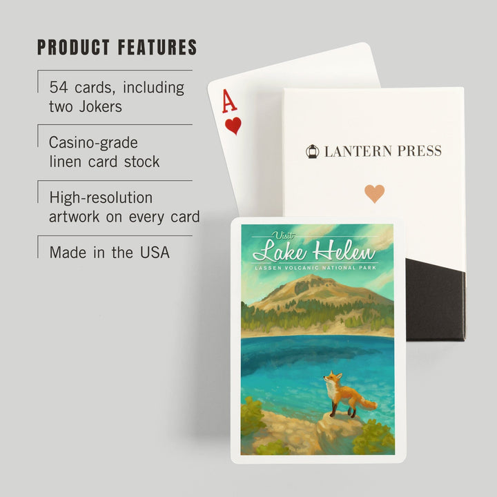 Playing Cards, Lassen Volcanic National Park, California, Lake Helen, Oil Painting, 52 Card Deck with Jokers in Box, Unique Art Cards Lantern Press 