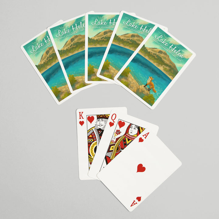 Playing Cards, Lassen Volcanic National Park, California, Lake Helen, Oil Painting, 52 Card Deck with Jokers in Box, Unique Art Cards Lantern Press 