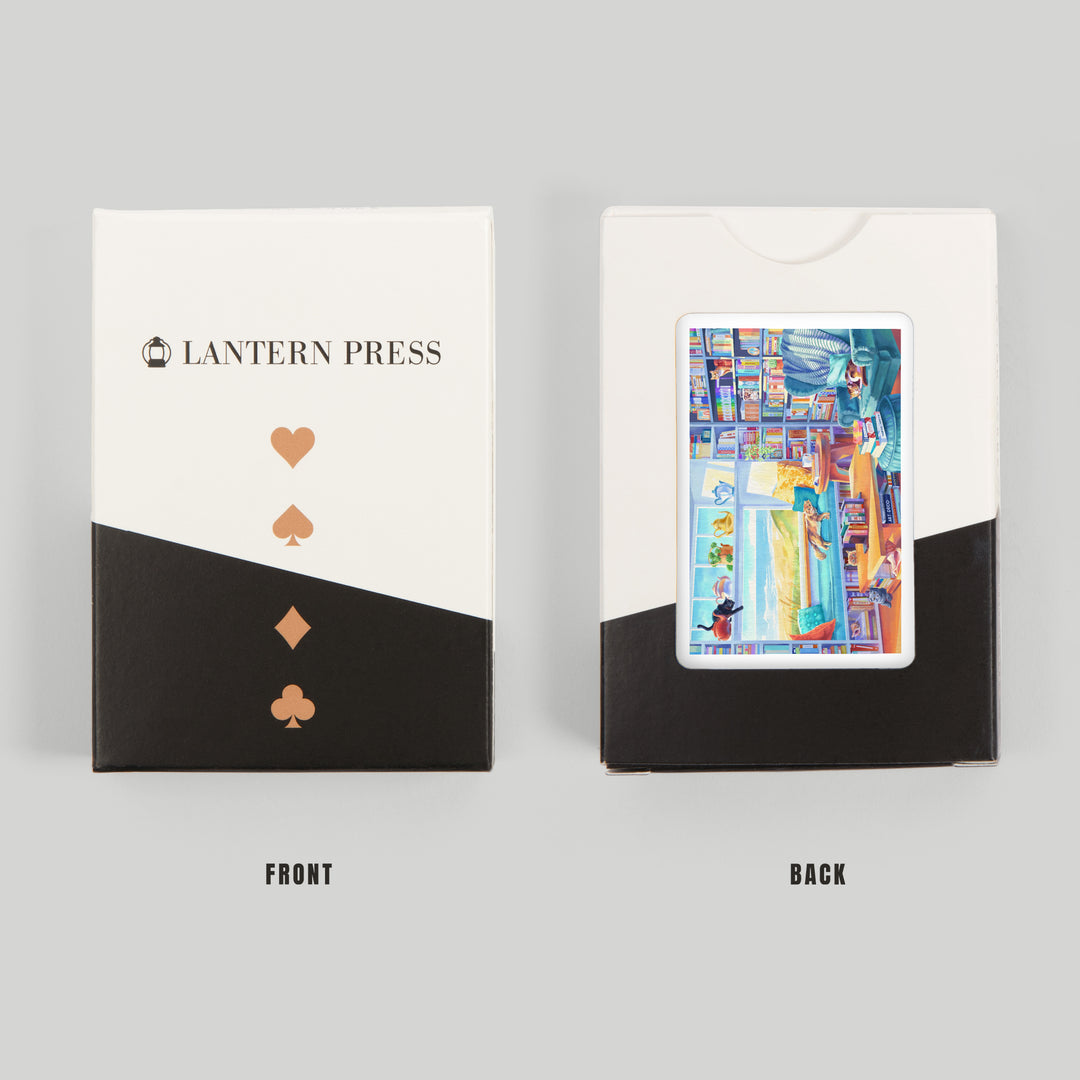 Playing Cards, Literary Beach Cats, 52 Card Deck with Jokers in Box, Unique Art Cards Lantern Press 