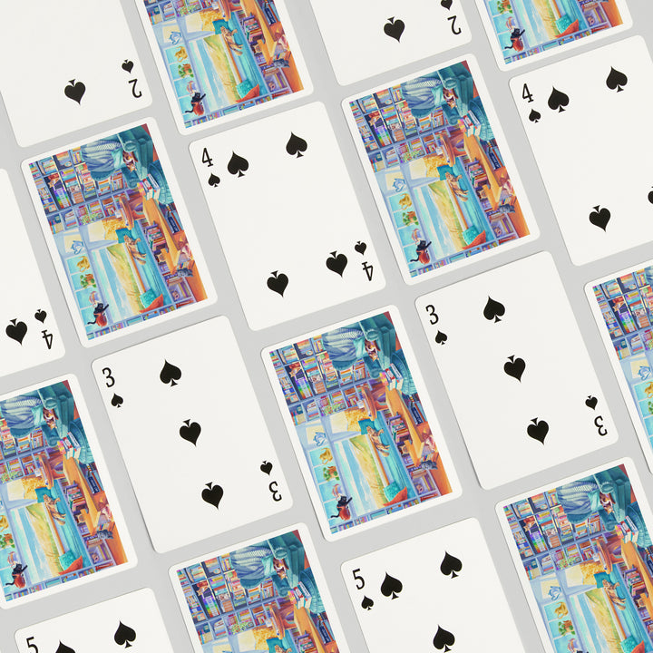 Playing Cards, Literary Beach Cats, 52 Card Deck with Jokers in Box, Unique Art Cards Lantern Press 