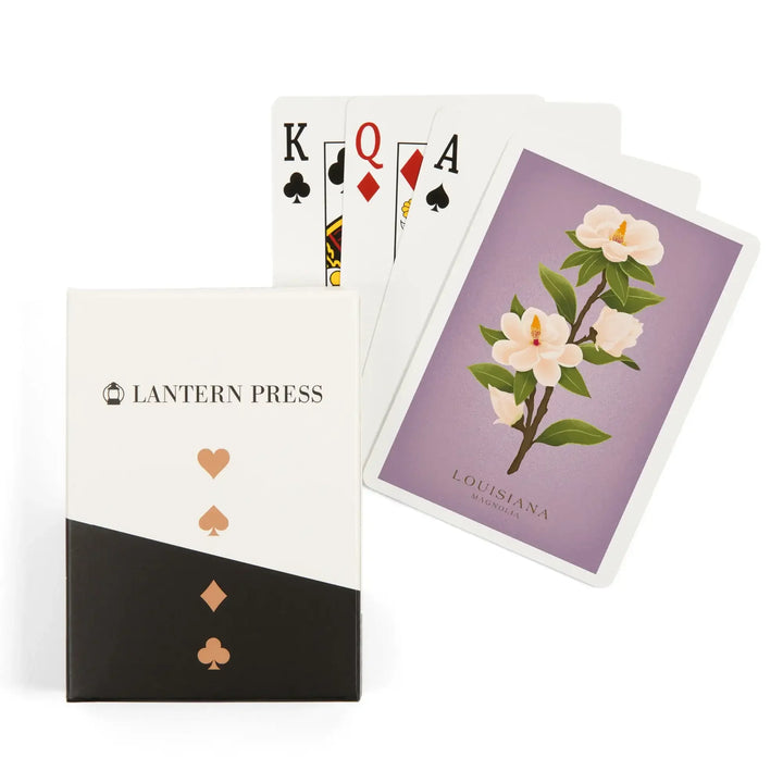 Playing Cards, Louisiana, Vintage Flora, State Series, Magnolia, 52 Card Deck with Jokers in Box, Unique Art Cards Lantern Press 