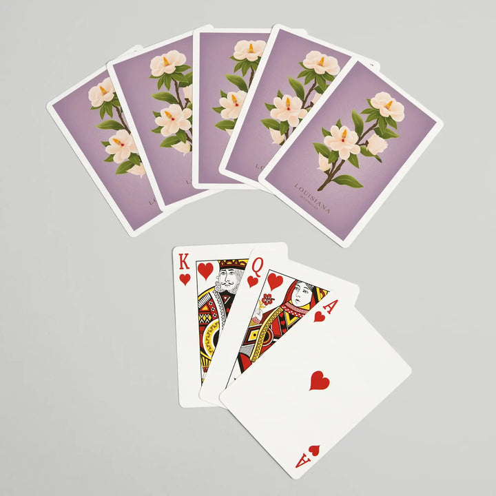 Playing Cards, Louisiana, Vintage Flora, State Series, Magnolia, 52 Card Deck with Jokers in Box, Unique Art Cards Lantern Press 