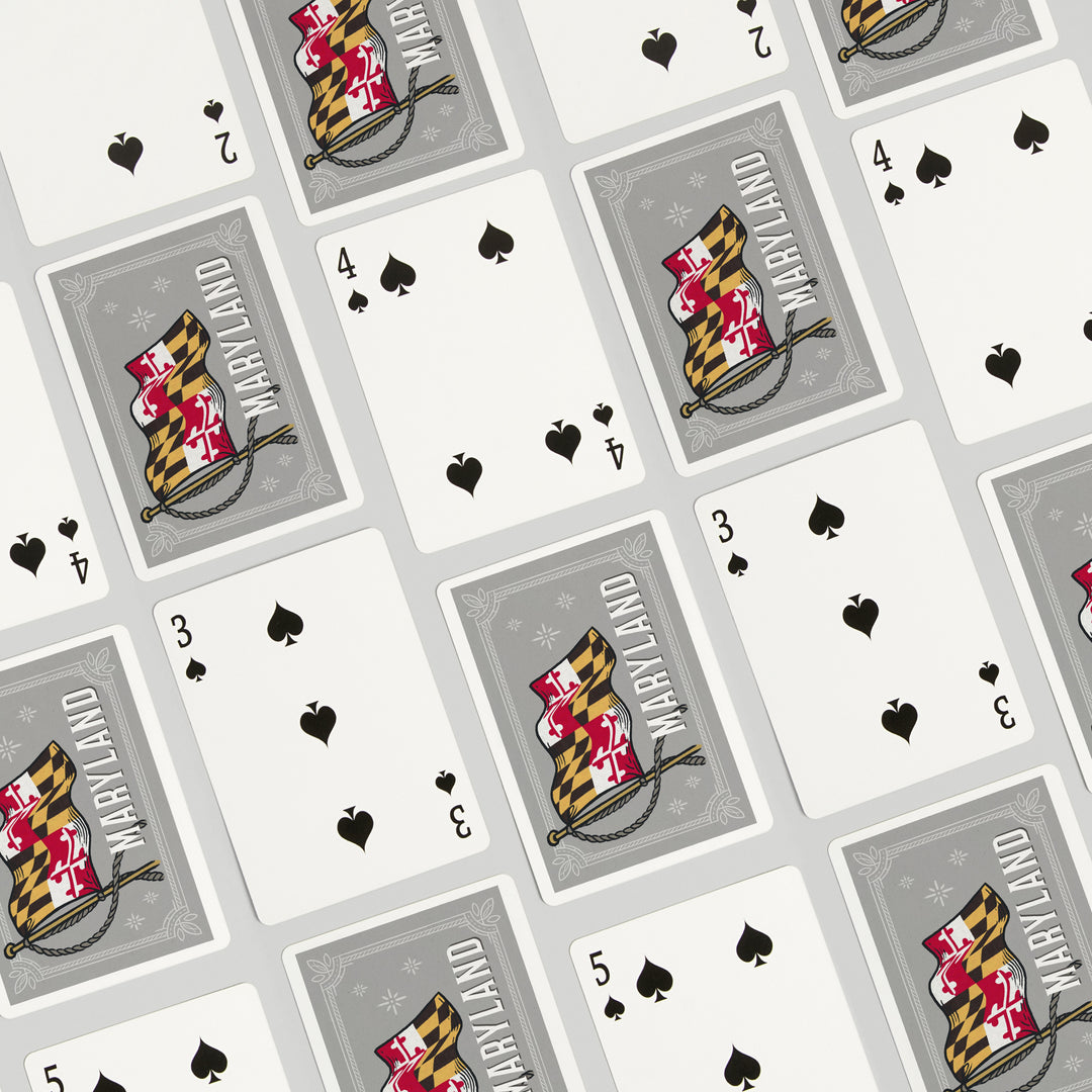 Playing Cards, Maryland, Waving State Flag, State Series, 52 Card Deck with Jokers in Box, Unique Art Cards Lantern Press 