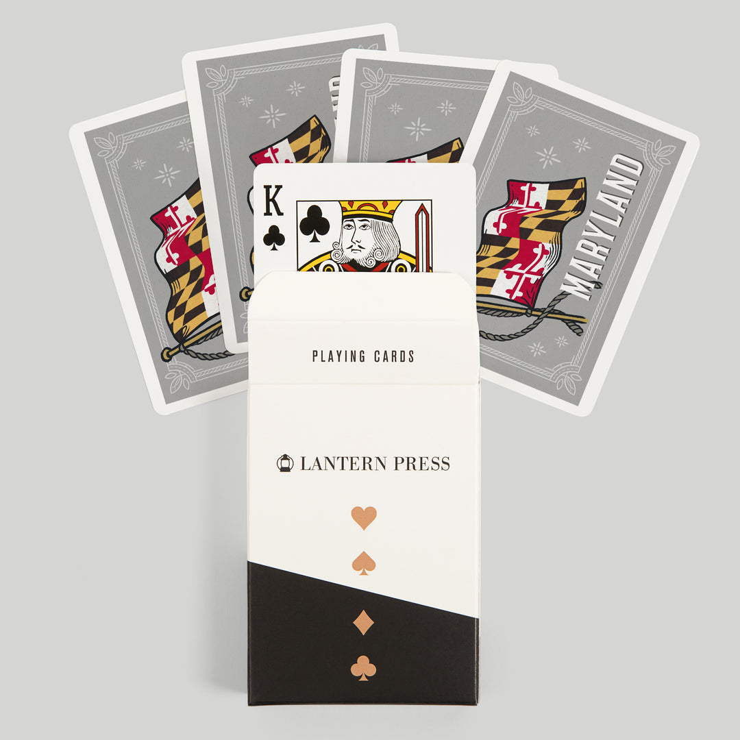 Playing Cards, Maryland, Waving State Flag, State Series, 52 Card Deck with Jokers in Box, Unique Art Cards Lantern Press 