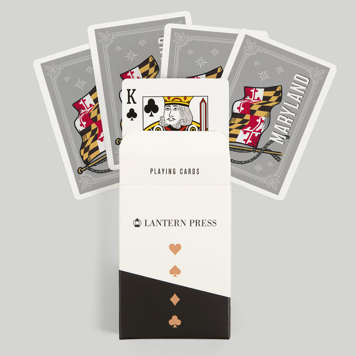 Playing Cards, Maryland, Waving State Flag, State Series, 52 Card Deck with Jokers in Box, Unique Art Cards Lantern Press 