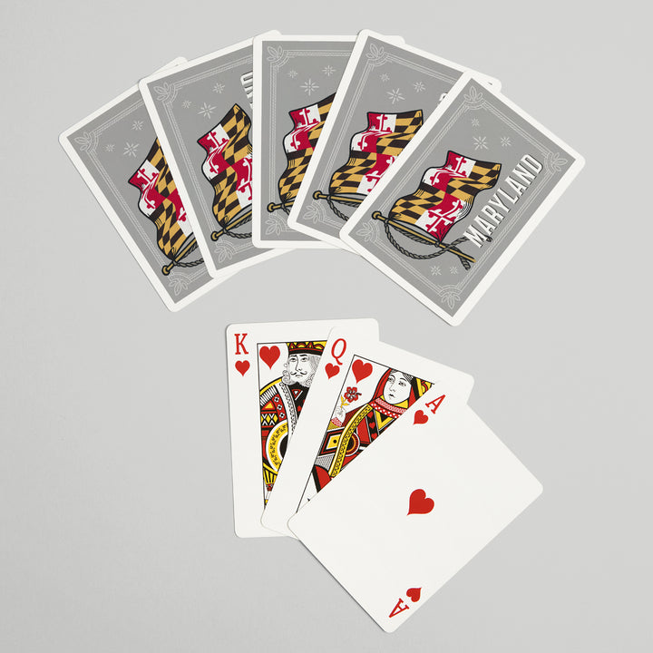 Playing Cards, Maryland, Waving State Flag, State Series, 52 Card Deck with Jokers in Box, Unique Art Cards Lantern Press 