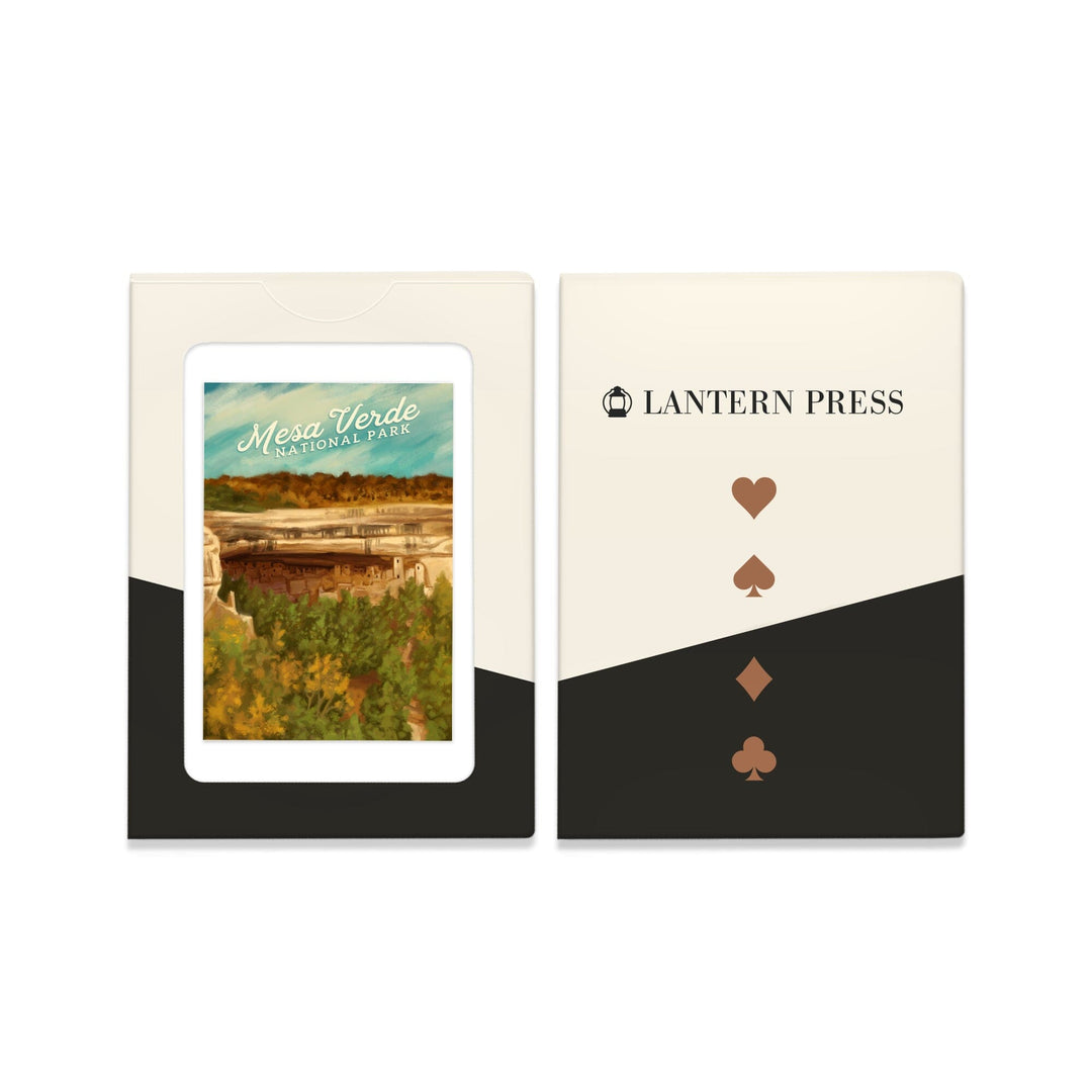 Playing Cards, Mesa Verde National Park, Colorado, Cliff Palace, Oil Painting, 52 Card Deck with Jokers in Box, Unique Art Cards Lantern Press 