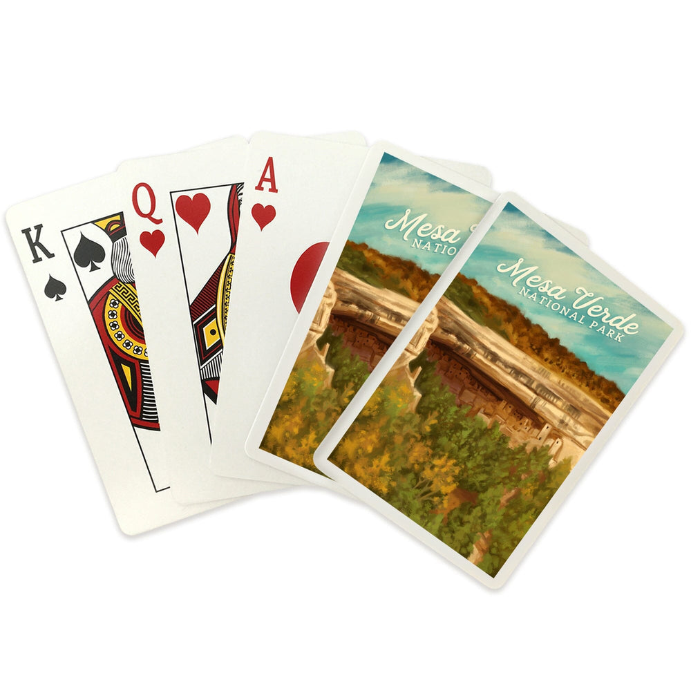 Playing Cards, Mesa Verde National Park, Colorado, Cliff Palace, Oil Painting, 52 Card Deck with Jokers in Box, Unique Art Cards Lantern Press 