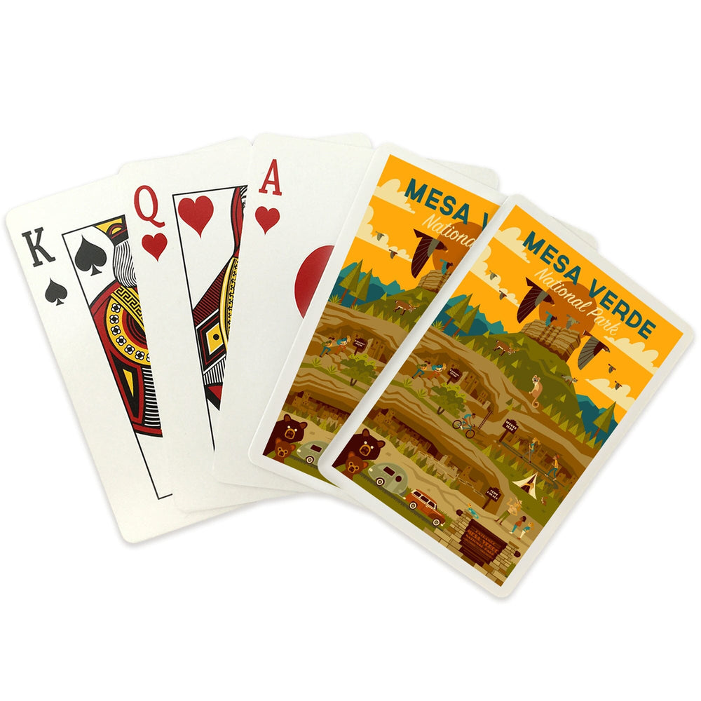 Playing Cards, Mesa Verde National Park, Geometric National Park Series, 52 Card Deck with Jokers in Box, Unique Art Cards Lantern Press 