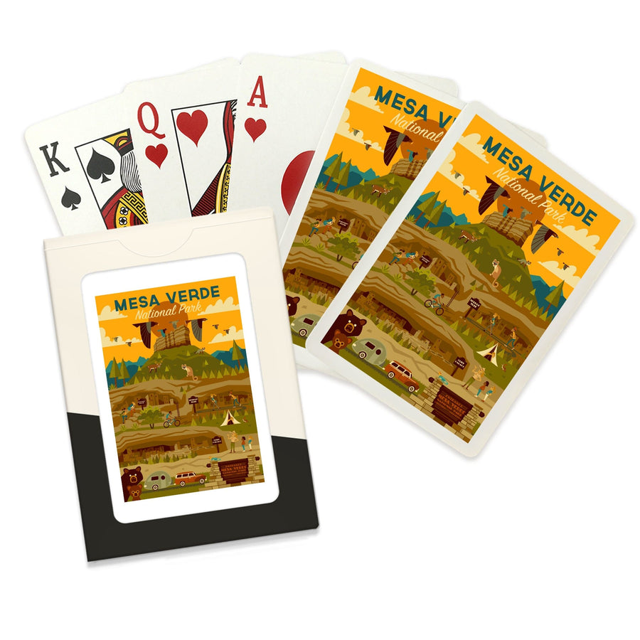 Playing Cards, Mesa Verde National Park, Geometric National Park Series, 52 Card Deck with Jokers in Box, Unique Art Cards Lantern Press 