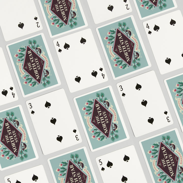 Playing Cards, Minneapolis, Minnesota, State Motto Crest, State Series, 52 Card Deck with Jokers in Box, Unique Art Cards Lantern Press 