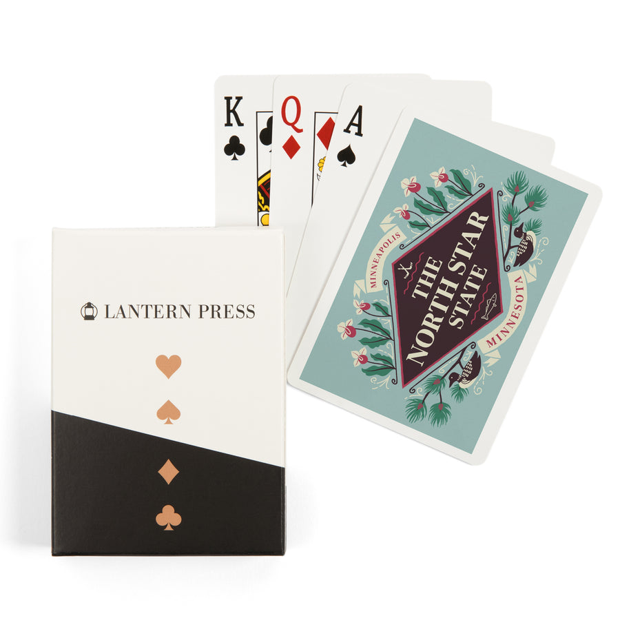 Playing Cards, Minneapolis, Minnesota, State Motto Crest, State Series, 52 Card Deck with Jokers in Box, Unique Art Cards Lantern Press 