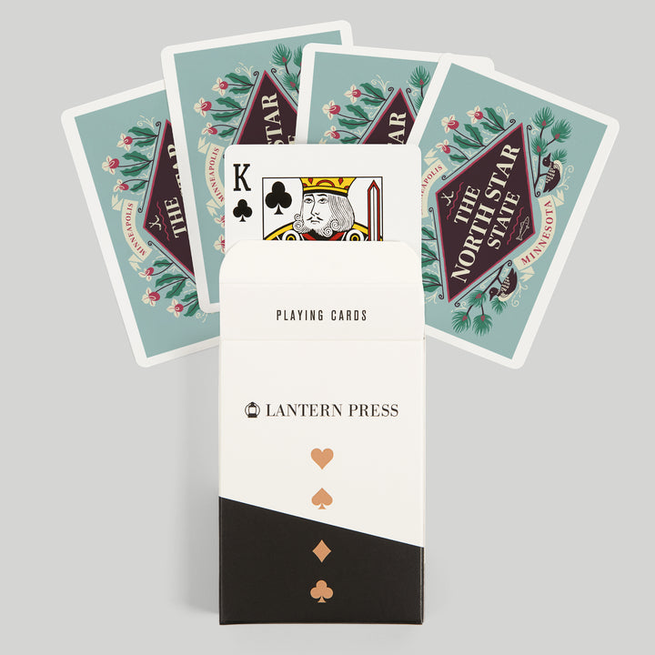 Playing Cards, Minneapolis, Minnesota, State Motto Crest, State Series, 52 Card Deck with Jokers in Box, Unique Art Cards Lantern Press 