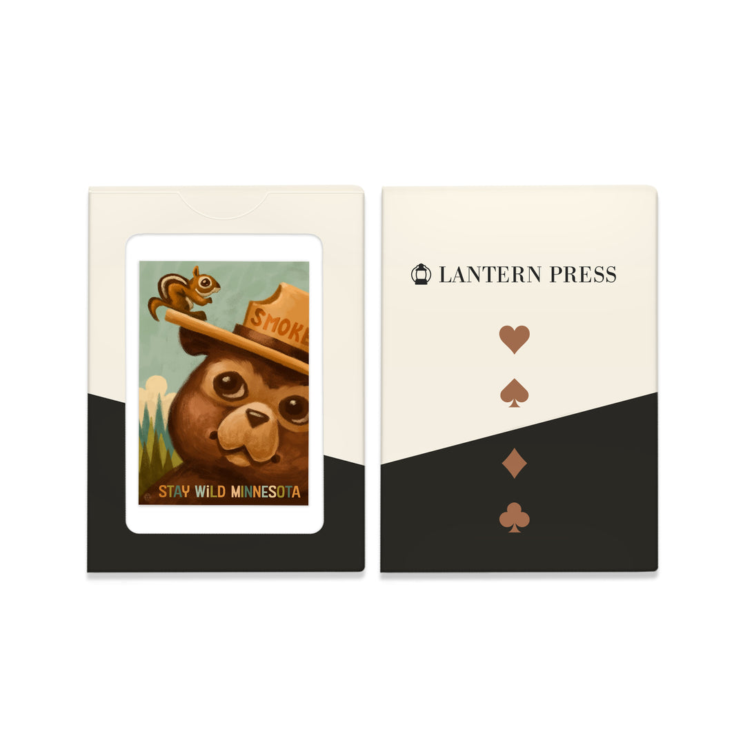 Playing Cards, Minnesota, Smokey Bear and Squirrel, Officially Licensed, 52 Card Deck with Jokers in Box, Unique Art Cards Lantern Press 