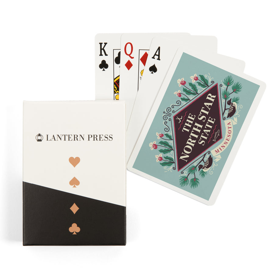 Playing Cards, Minnesota, State Motto Crest, State Series, 52 Card Deck with Jokers in Box, Unique Art Cards Lantern Press 
