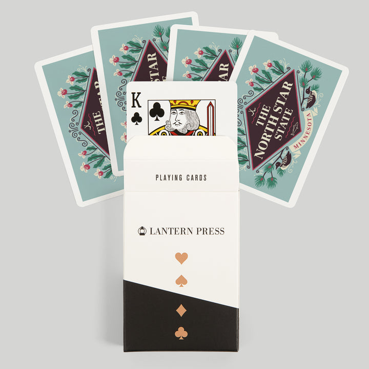 Playing Cards, Minnesota, State Motto Crest, State Series, 52 Card Deck with Jokers in Box, Unique Art Cards Lantern Press 