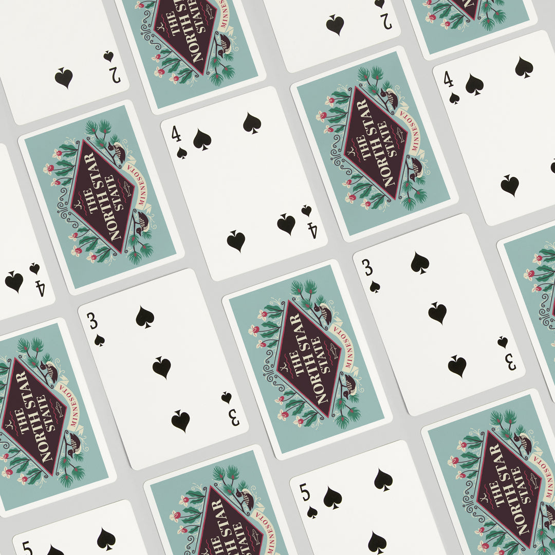 Playing Cards, Minnesota, State Motto Crest, State Series, 52 Card Deck with Jokers in Box, Unique Art Cards Lantern Press 