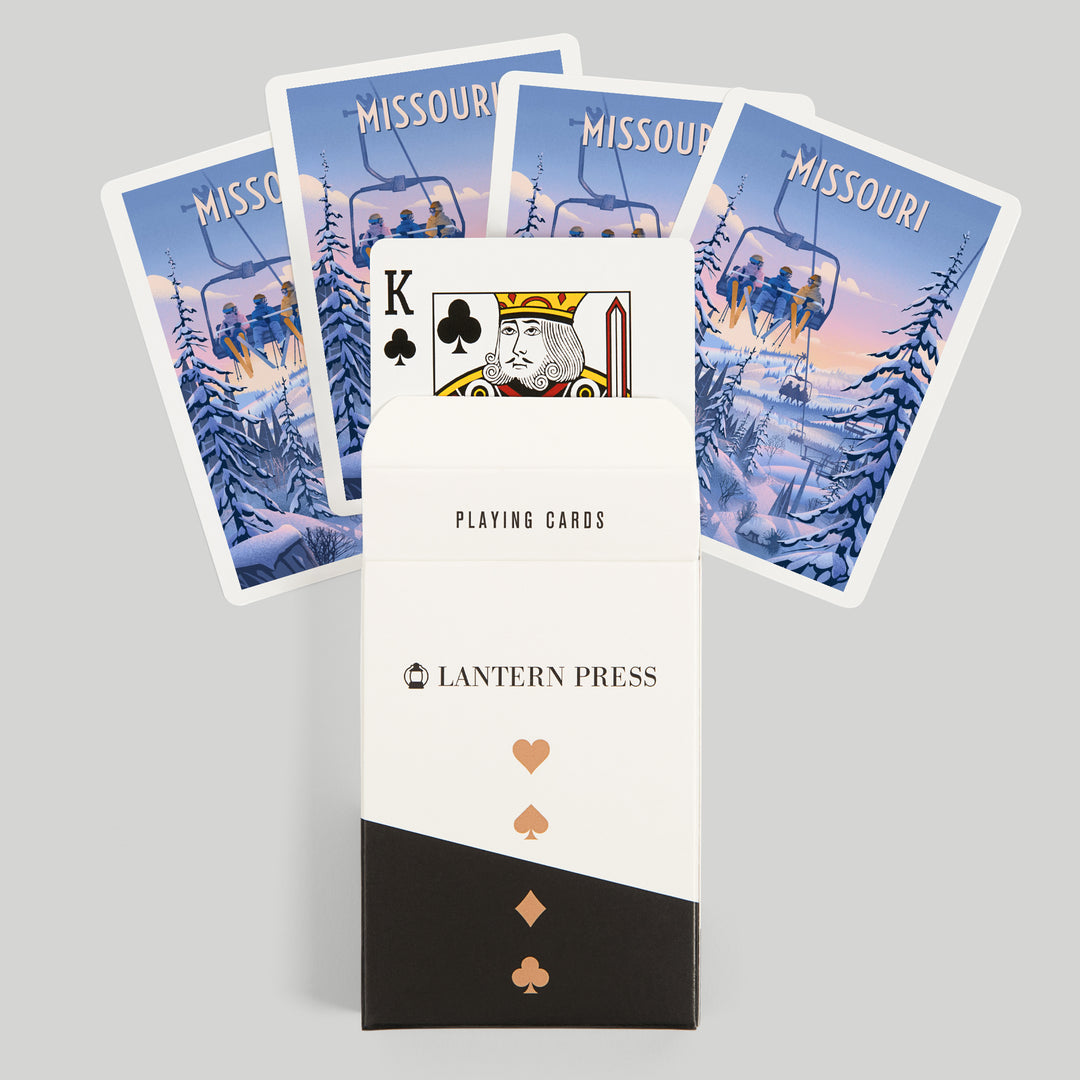 Playing Cards, Missouri, Chill on the Uphill, Ski Lift, 52 Card Deck with Jokers in Box, Unique Art Cards Lantern Press 
