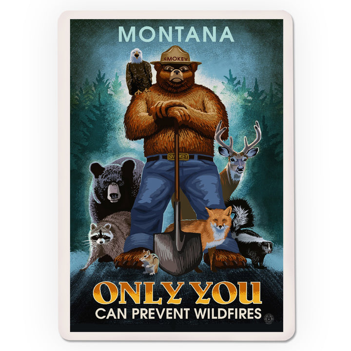 Playing Cards, Montana, Smokey Bear, Only You Can Prevent Wildfires, Officially Licensed, 52 Card Deck with Jokers in Box, Unique Art Cards Lantern Press 