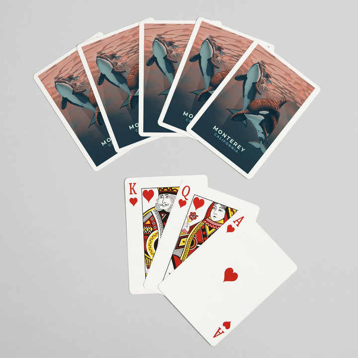 Playing Cards, Monterey, California, Orca, Lithograph, 52 Card Deck with Jokers in Box, Unique Art Cards Lantern Press 