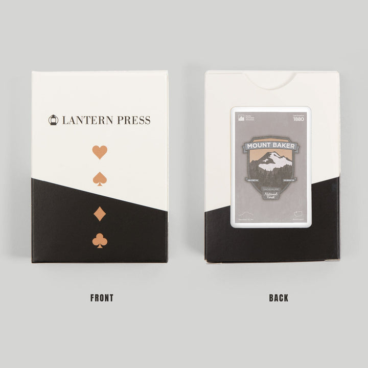 Playing Cards, Mount Baker, Washington, Pacific Northwest Volcanoes, 52 Card Deck with Jokers in Box, Unique Art Cards Lantern Press 