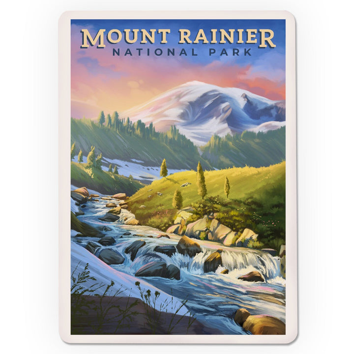 Playing Cards, Mount Rainier National Park, Washington, Oil Painting, 52 Card Deck with Jokers in Box, Unique Art Cards Lantern Press 