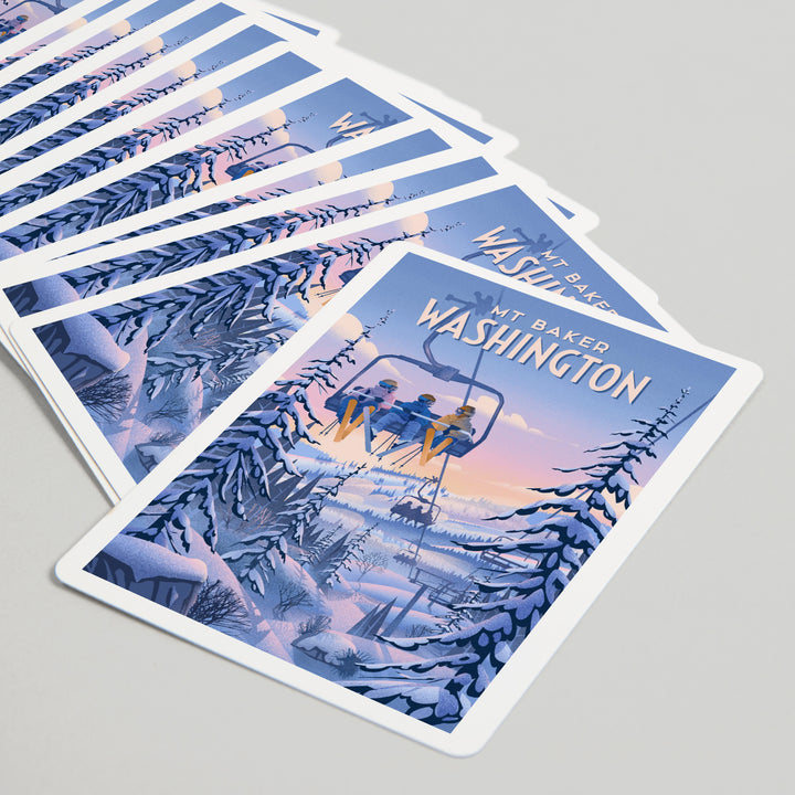 Playing Cards, Mt Baker, Washington, Chill on the Uphill, Ski Lift, 52 Card Deck with Jokers in Box, Unique Art Cards Lantern Press 