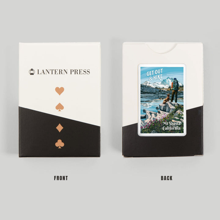 Playing Cards, Mt Shasta, California, Get Out and Hike, 52 Card Deck with Jokers in Box, Unique Art Cards Lantern Press 