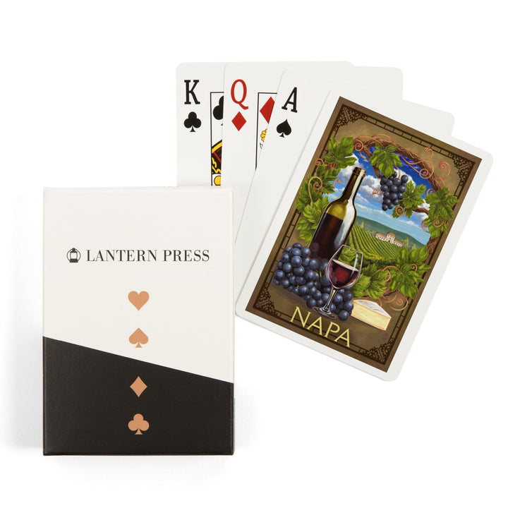 Playing Cards, Napa, California, Pinot Noir Vineyard Scene, 52 Card Deck with Jokers in Box, Unique Art Cards Lantern Press 