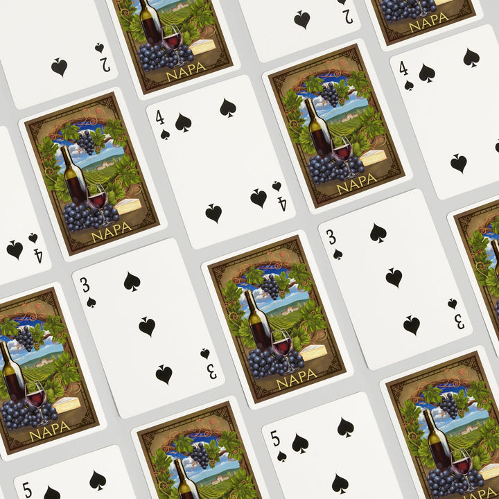 Playing Cards, Napa, California, Pinot Noir Vineyard Scene, 52 Card Deck with Jokers in Box, Unique Art Cards Lantern Press 