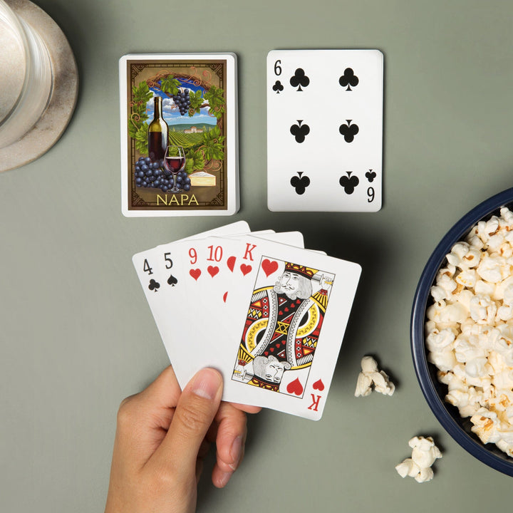Playing Cards, Napa, California, Pinot Noir Vineyard Scene, 52 Card Deck with Jokers in Box, Unique Art Cards Lantern Press 