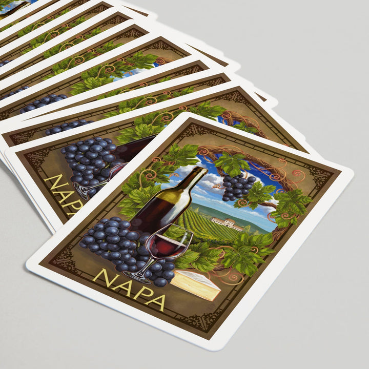 Playing Cards, Napa, California, Pinot Noir Vineyard Scene, 52 Card Deck with Jokers in Box, Unique Art Cards Lantern Press 